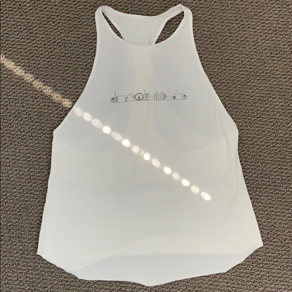 Lululemon woman’s racer tank with Vegas hot stamp